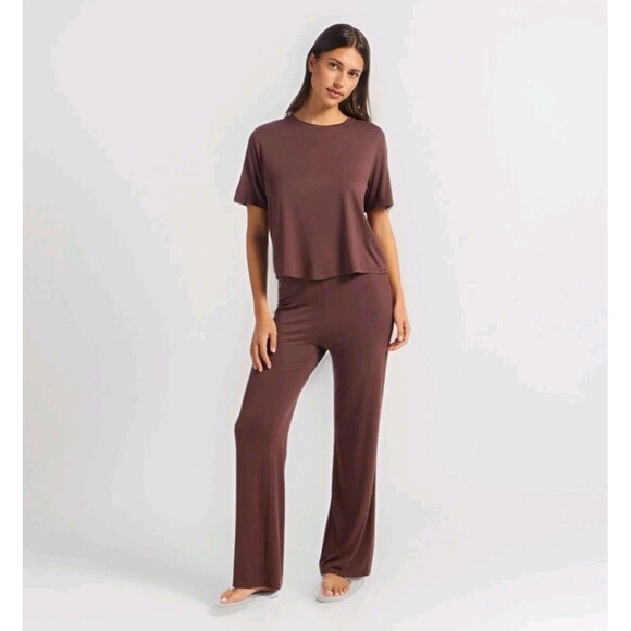 Nuuds 2pc Pajamas Set Coffee Brown XXL MSRP $88 - Picture 1 of 8